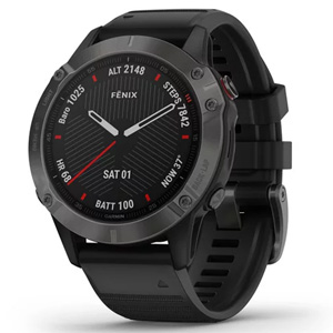 Garmin Fenix 6 Sapphire Carbon Gray DLC w/ Black Band 010-02158-12