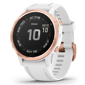 Garmin Fenix 6S Pro Smart Watch Rose Gold w/ White Band 010-02159-12 Garmin Fenix 6S Pro Smart Watch Rose Gold w/ White Band 010-02159-12