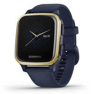 Garmin Venu Sq Music Smart Watch Navy w/ Light Gold Bezel 010-02426-12