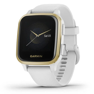 Garmin Venu Sq Fitness Watch White w/ Light Gold Bezel 010-02427-11