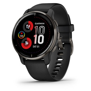 Garmin Venu 2 Plus Slate Stainless Steel Bezel, Black Case