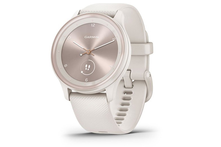 Garmin Vivomove Sport Ivory Case & Silicone Band w/ Peach