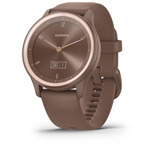 Garmin Vivomove Sport Cocoa Case Silicone Band w/ Peach Gold