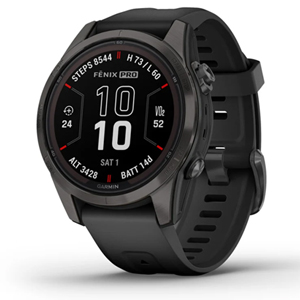 Garmin Fenix 7S Pro Sapphire Solar Carbon Gray DLC Titanium Black Band