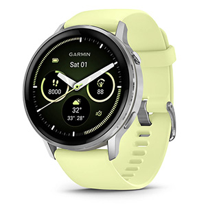 Garmin Venu 4 - 45 mm - Silver w/ Citron Silicone Band (010-03014-02)