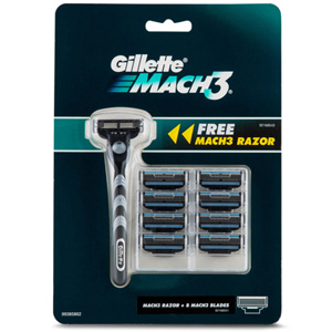Gillette Mach3 Manual Razor + 8 Blades Pack