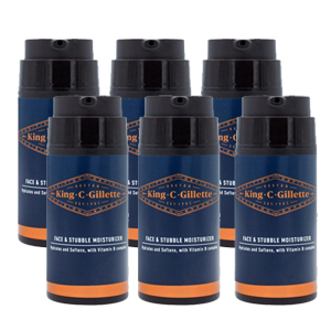 King C. Gillette Face and Stubble Moisturiser 100ml x 6 Pack