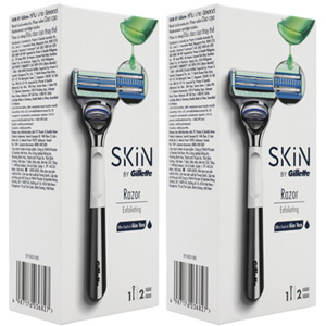 2 x SKIN BY GILLETTE RAZOR EXFOLIATING + PK2 BLADES