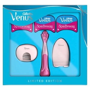 Gillette Venus ComfortGlide Spa Breeze Razor + 3 Cartridges