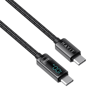 Havit PD100W USB-C to USB-C Fast Charging Cable LED Display 2 Metres