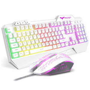 Havit Rainbow Backlit Wired Gaming Keyboard & Mouse Combo White