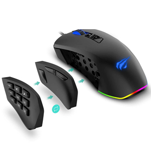 Havit HV-MS760 RGB Pro Gaming Mouse w/ 12000 DPI Left/Right Hand Plate