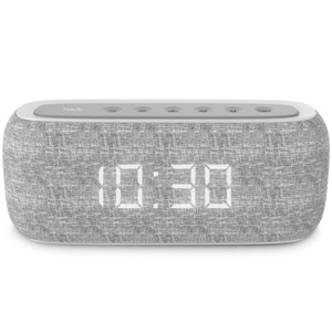 Havit M29 Wireless Bluetooth Speaker Dual Alarm Radio Clock LED Grey