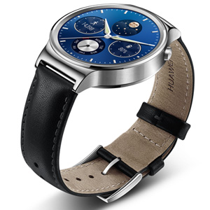 Huawei Smart Watch Stainless Steel Case with Leather Strap