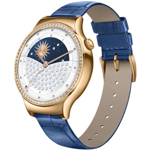 Huawei Jewel Gold Plated Stainless Steel w/ Blue Leather Strap