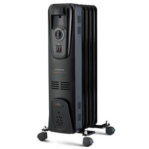 Kambrook 1000W 5 Fin Oil Column Heater Black KOH105BLK