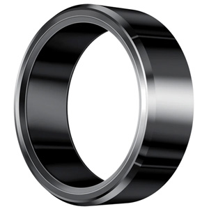 KUMI Smart Ring H1 Zirconium Ceramic & Stainless Steel -Size 12, Black