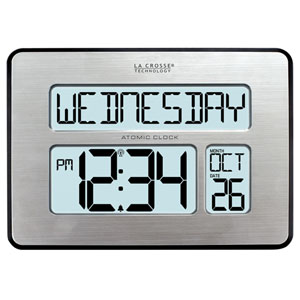 La Crosse Atomic Digital Wall Clock with Backlight 513-1419BLV4-INT