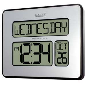 La Crosse Digital Back Light Wall Clock with Day Display 513-1419