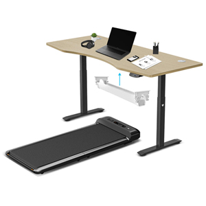 WalkingPad M2 Treadmill w/ ErgoDesk Auto Oak Standing Desk 1500mm