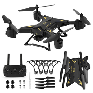 KY601S RC Drone Foldable Quadcopter w/ WiFi FPV 1080P HD Camera Black