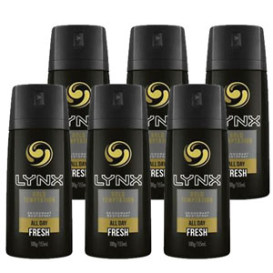 Lynx 100g Body Spray Gold Temptation For Him Mens Deodorant (6 Pa