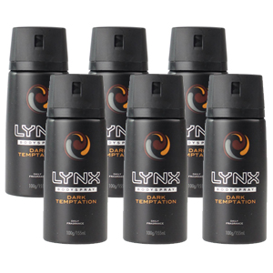 Lynx 100g Body Spray Dark Temptation For Him Mens Deodorant (6 Pack) Lynx 100g Body Spray Dark Temptation For Him Mens Deodorant (6 Pack)