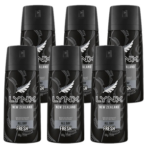 Lynx 100g Body Spray New Zealand For Him Mens Fresh Deodorant (6 Pack)