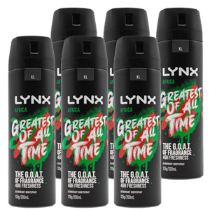 Lynx 200ml Deodorant Body Spray Africa - 6 Pack