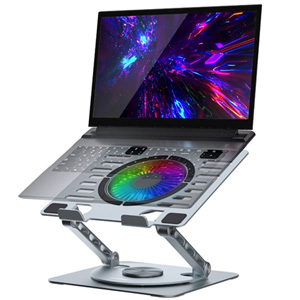 mbeat Stage S8 Rotating Laptop Stand with RGB Cooling Fan and USB Port
