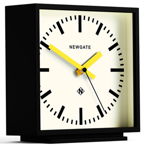 Newgate Amp Mantel Clock Black With Yellow Hands