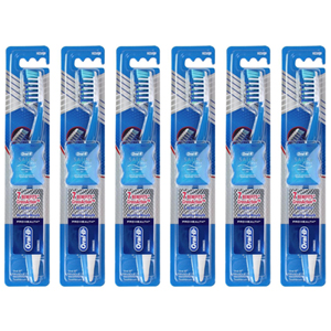 6 x Oral-B Pro Health Cross Action Toothbrush Medium Free Satin Floss