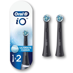 Oral-B iO Ultimate Clean Replacement Brush Heads - Black (2 Pack)