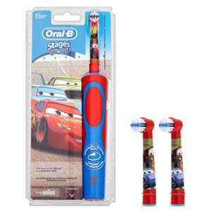 Oral-B Stages Power Cars Electric Toothbrush w/ 3 Brush Heads