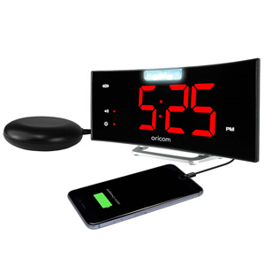 Oricom WNS100 Wake N Shake Loud Charger Alarm Jumbo Display