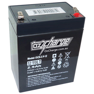 OzCharge 12V 2.9Ah Sealed AGM Deep Cycle Battery OCB-2.9-12