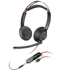 Plantronics Blackwire C5220 USB-C & 3.5mm Duo Corded Headset 207586-01