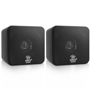 Pyle PCB4BK 4" Mini Cube Bookshelf Speaker Black Pyle PCB4BK 4" Mini Cube Bookshelf Speaker Black