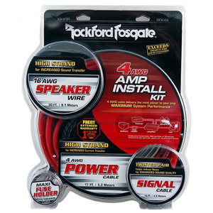 Rockford Fosgate RFK4X 4 AWG Complete Wiring Kit Rockford Fosgate RFK4X 4 AWG Complete Wiring Kit