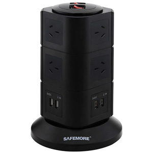 Safemore 3 Level Power Stackr Power Board in Black GL2U003-BK