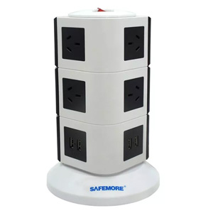 Safemore 3 Level VPS Power Stackr 10 Outlets USB Charging GL2U003AP-WB