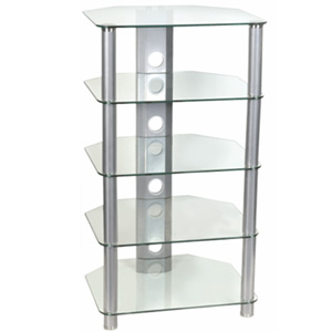 Studio Acoustics SAR544 5 Tier Clear Glass AV Stand Studio Acoustics SAR544 5 Tier Clear Glass AV Stand