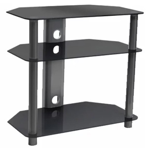 Studio Acoustics SVR332BB 3 Tier Black Glass AV Stand Studio Acoustics SVR332BB 3 Tier Black Glass AV Stand