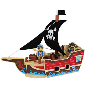 UDEAS UD-813003A Qpack Pirate Ship 31 Piece Wooden Building Set UDEAS UD-813003A Qpack Pirate Ship 31 Piece Wooden Building Set