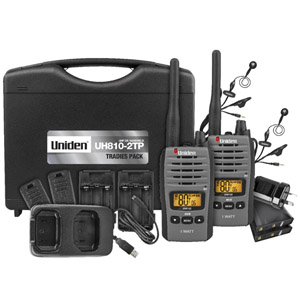 Uniden UH810S-2TP Tradie Pack 80-Channels 1 Watt UHF Handheld Uniden UH810S-2TP Tradie Pack 80-Channels 1 Watt UHF Handheld