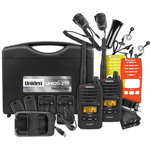 Uniden UH820S-2TP Tradie Pack 80-Channels 2 Watt UHF Handheld Uniden UH820S-2TP Tradie Pack 80-Channels 2 Watt UHF Handheld