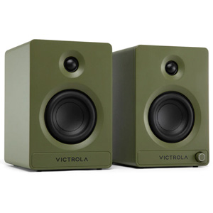 Victrola Tempo Bookshelf Speakers - Green