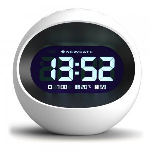 Newgate Centre Of The Earth Lcd Alarm Clock White