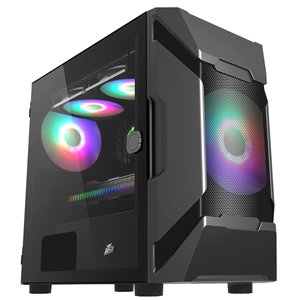 1st Player D3-A DK Series Micro ATX Tempered Glass Gaming Case Black