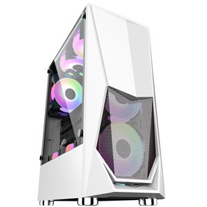 1st Player DK-3 ATX/Micro ATX Tempered Glass PC Computer Case - White